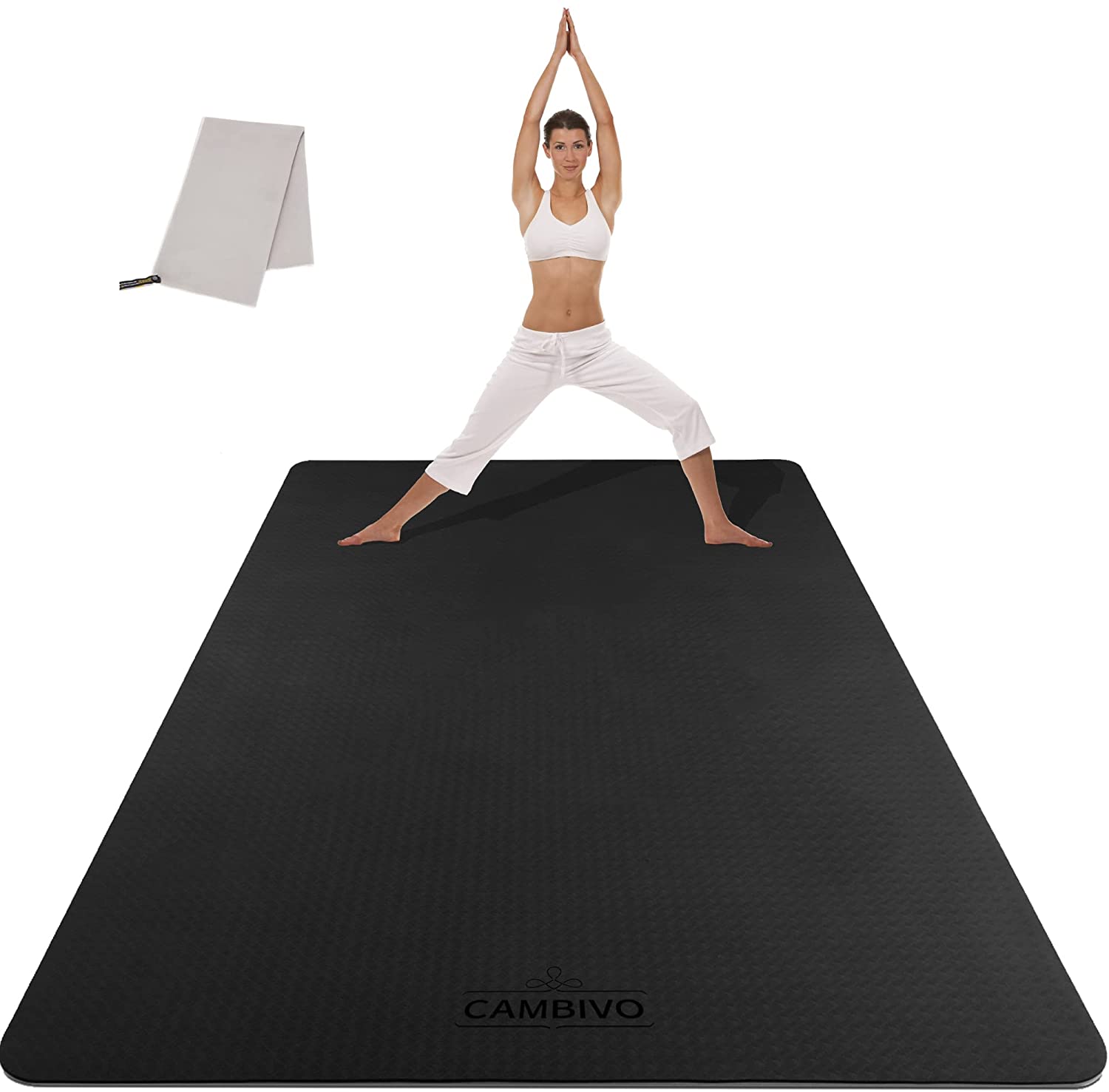 Cambivo Extra Large Yoga Mat Black | YogaMatStore