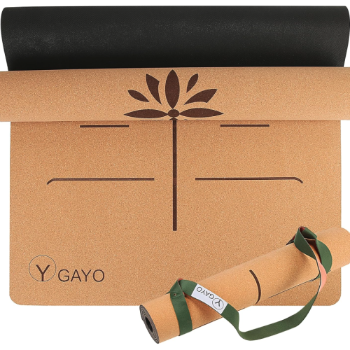 Y O GAYO Cork Yoga Mat 5mm Thick